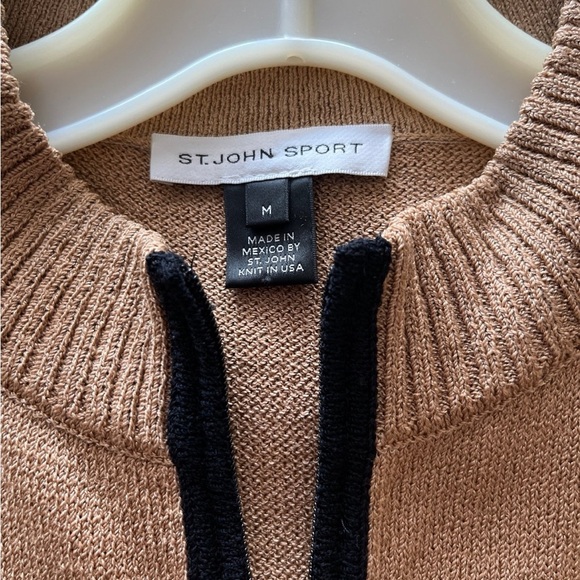 St. John Sport wool mix beige Cardigan M - Picture 2 of 5